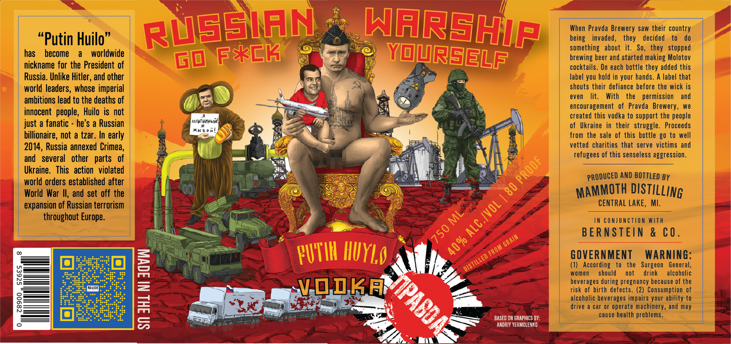 Russian Warship Go F*ck Yourself Vodka